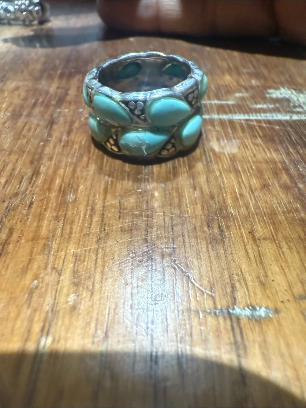 Turquoise Inlay Sterling Silver Women's Ring - Chapel Zenray Turquoise size 5.75